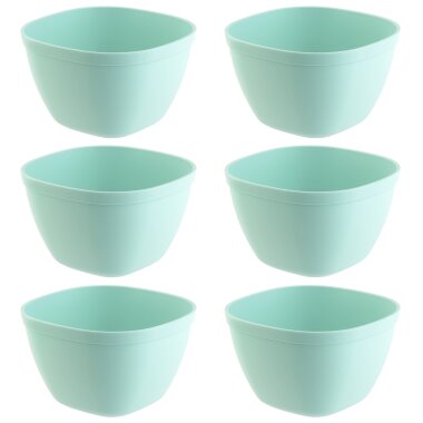 Engelland Kunststoffschüsseln 6er Set, 750 ml, BPA-frei, Mint-Grün, bruchfest & stapelbar - Müslischalen, Suppenschalen, Snack- & Dipschalen - mikrowellen-, spülmaschinen- & gefriergeeignet
