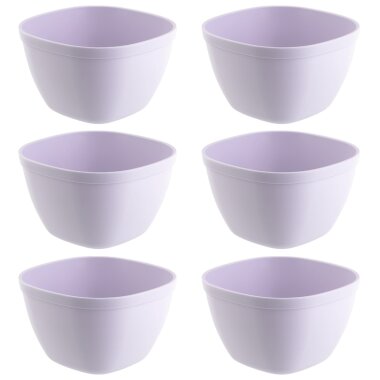 Engelland Kunststoffschüsseln 6er Set, 750 ml, BPA-frei, Flieder-Lila, bruchfest & stapelbar - Müslischalen, Suppenschalen, Snack- & Dipschalen - mikrowellen-, spülmaschinen- & gefriergeeignet