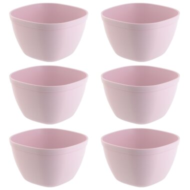 Engelland Kunststoffschüsseln 6er Set, 750 ml, BPA-frei, Rosa, bruchfest & stapelbar - Müslischalen, Suppenschalen, Snack- & Dipschalen - mikrowellen-, spülmaschinen- & gefriergeeignet