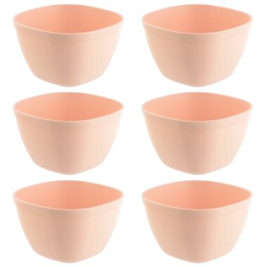 Engelland Kunststoffschüsseln 6er Set, 750 ml, BPA-frei, Apricot, bruchfest & stapelbar - Müslischalen, Suppenschalen, Snack- & Dipschalen - mikrowellen-, spülmaschinen- & gefriergeeignet