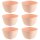 Engelland Kunststoffschüsseln 6er Set, 750 ml, BPA-frei, Apricot, bruchfest & stapelbar - Müslischalen, Suppenschalen, Snack- & Dipschalen - mikrowellen-, spülmaschinen- & gefriergeeignet