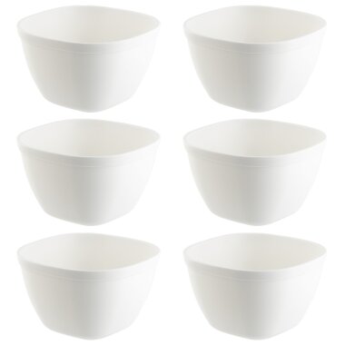 Engelland Kunststoffschüsseln 6er Set, 750 ml, BPA-frei, Weiß, bruchfest & stapelbar - Müslischalen, Suppenschalen, Snack- & Dipschalen - mikrowellen-, spülmaschinen- & gefriergeeignet