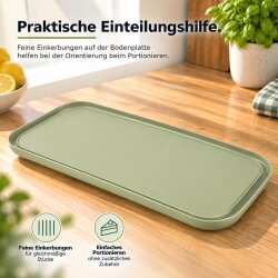 Engelland Schmale Kuchen-Transportbox mit Griff, Deckel und 2-fach Klick-Verschluss, Farbe: Pistaziengrün-Transparent, 38 x 18 x 14,50 cm, BPA-frei, Torten-haube, Stückeinteilungshilfe