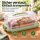 Engelland Schmale Kuchen-Transportbox mit Griff, Deckel und 2-fach Klick-Verschluss, Farbe: Pistaziengrün-Transparent, 38 x 18 x 14,50 cm, BPA-frei, Torten-haube, Stückeinteilungshilfe